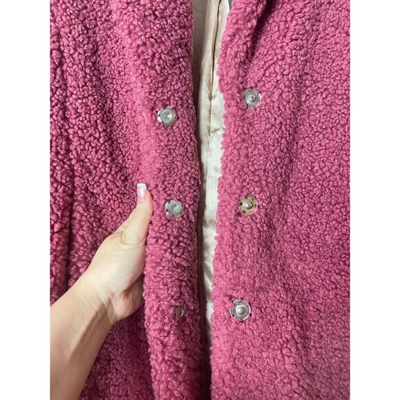NWT J. CREW COAT XS PINK TEDDY SHERPA TOPCOAT PREPPY WINTER LONGLINE - Picture 8 of 15